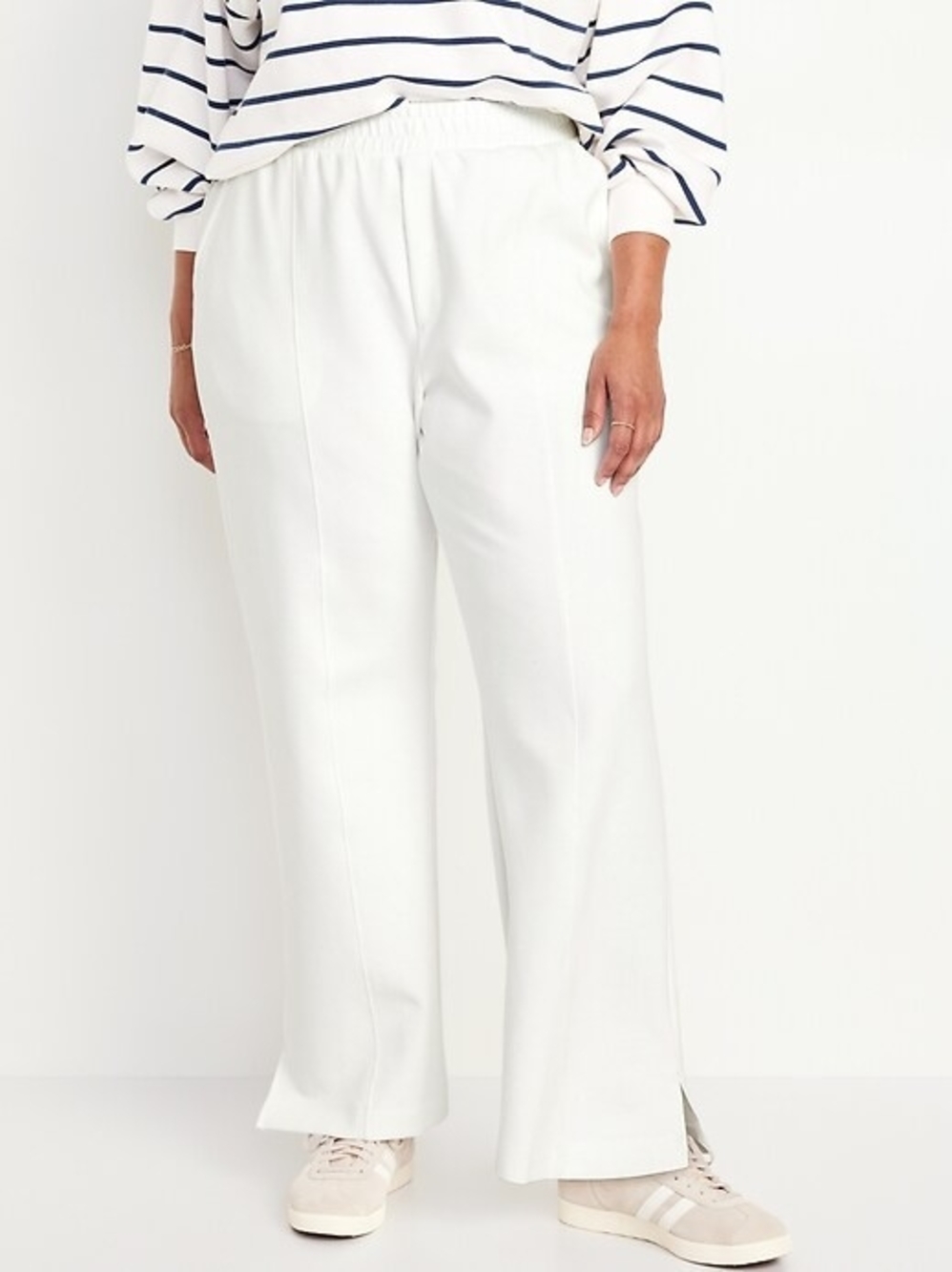 Old Navy White Wide-Leg Dynamic Fleece Pants Size Large
